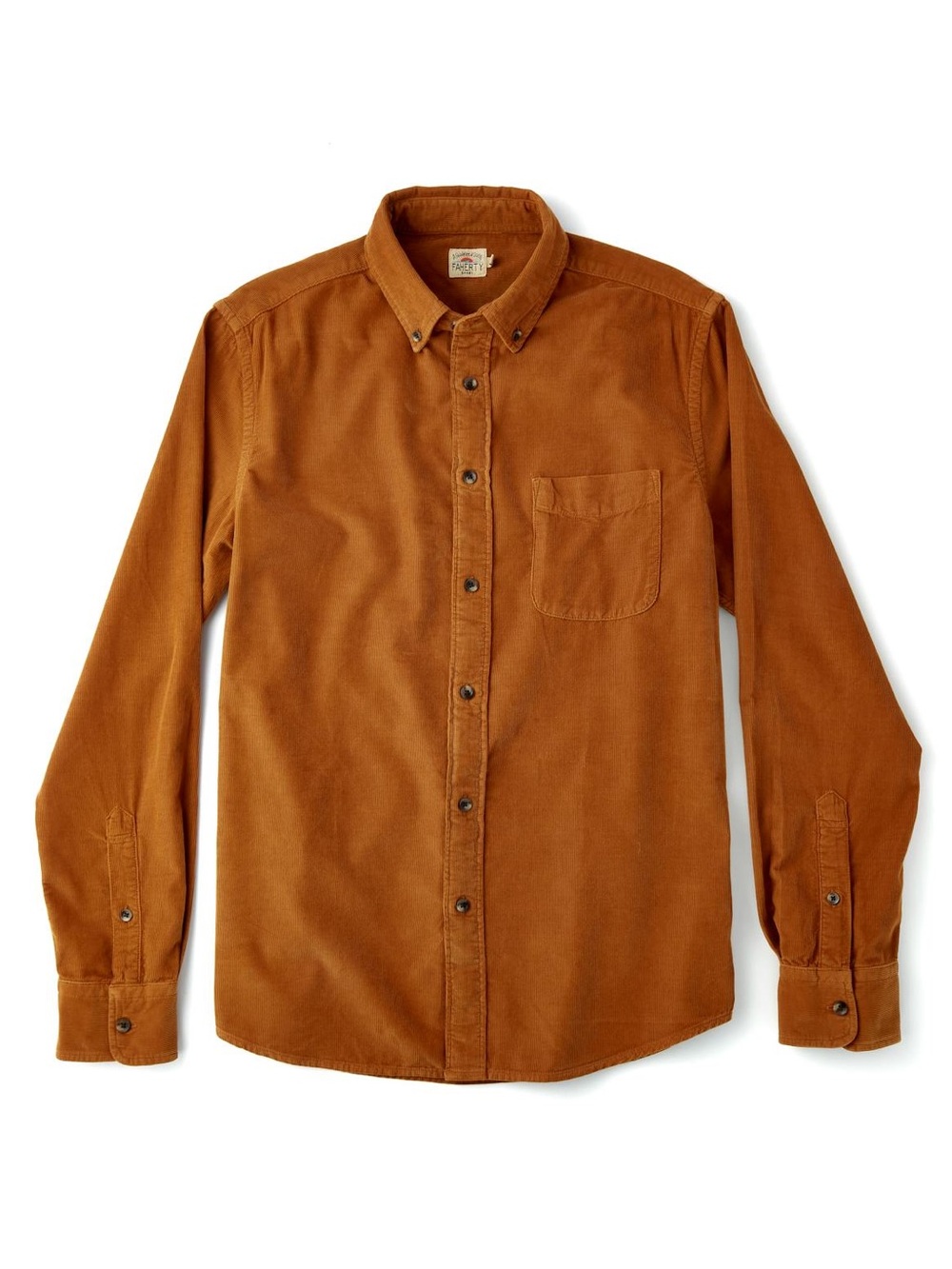Faherty Stretch Corduroy Shirt Hickory Brown- Men’s Medium NWOT